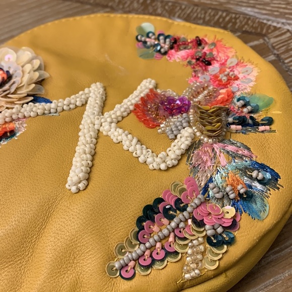Anthropologie Embellished Leather Pouch “K” Anna Harlow - Picture 4 of 7